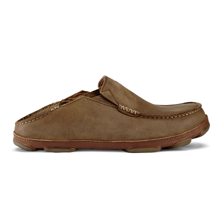 OluKai Men’s Moloā Leather Slip-On Shoe - Ray|Toffee