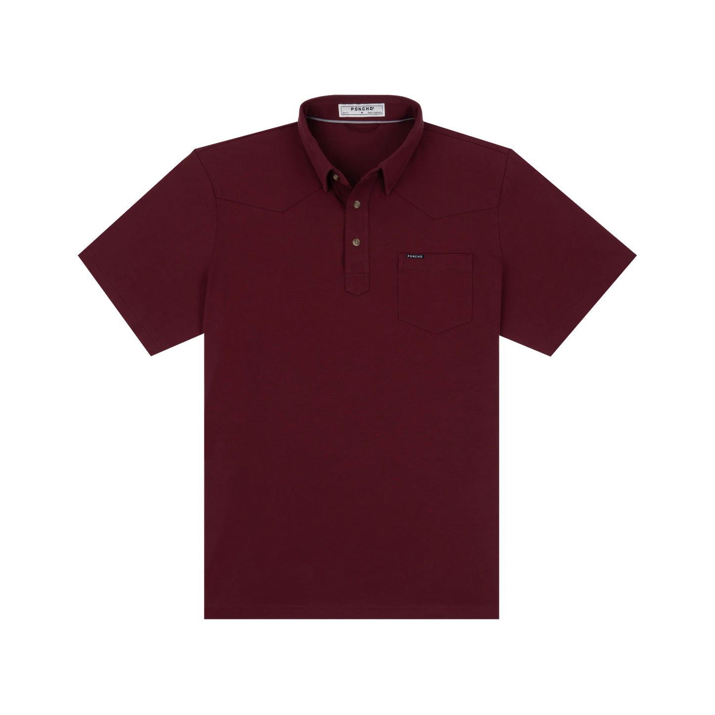 Poncho Men’s “The Gridiron” Slim Pima Cotton Polo - Maroon