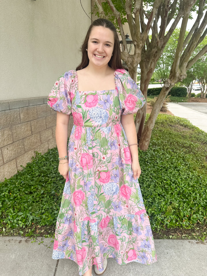 Garden Party Tie-Back Maxi Dress