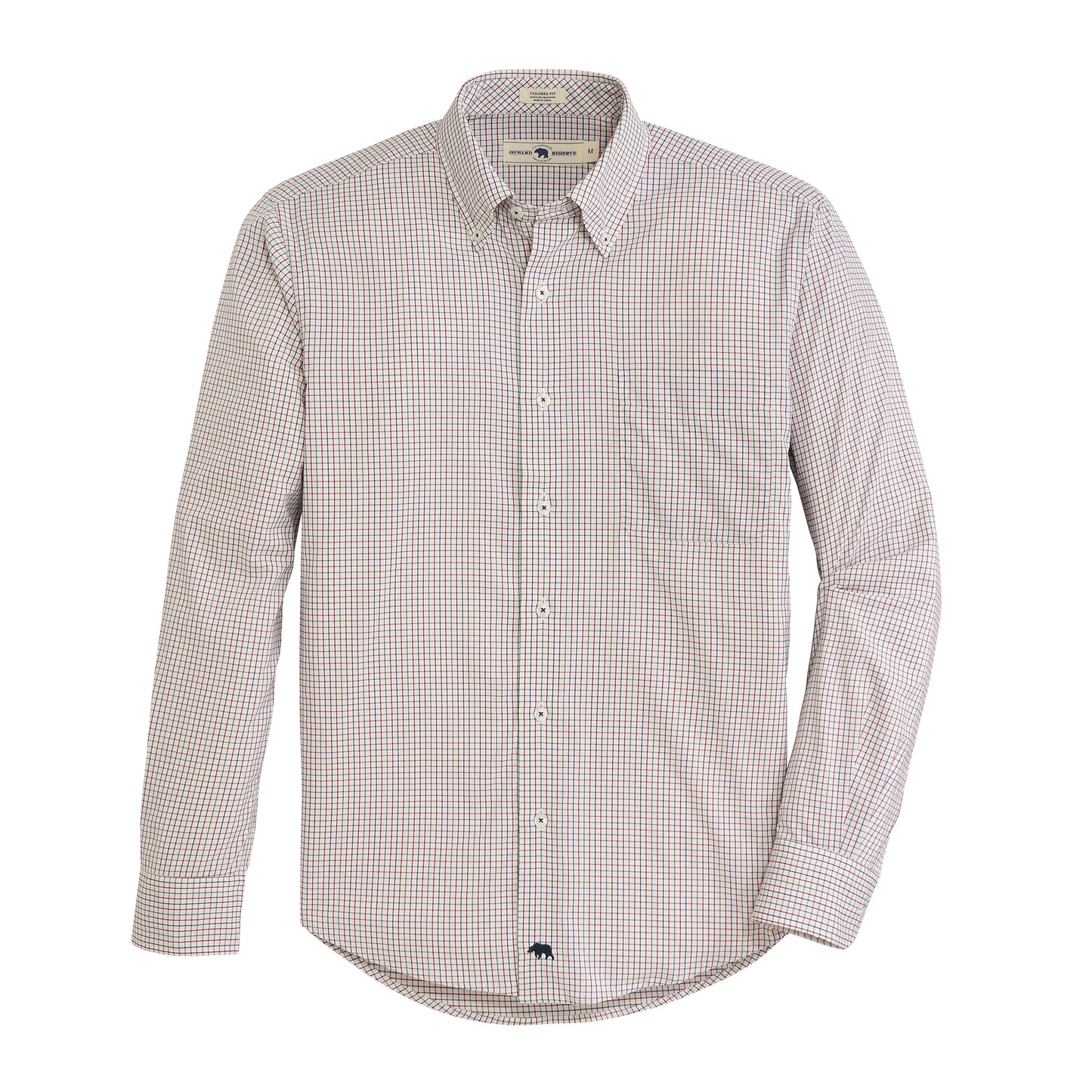 Onward Reserve King Tailored Fit Brushed Performance Button Down - Brick Red