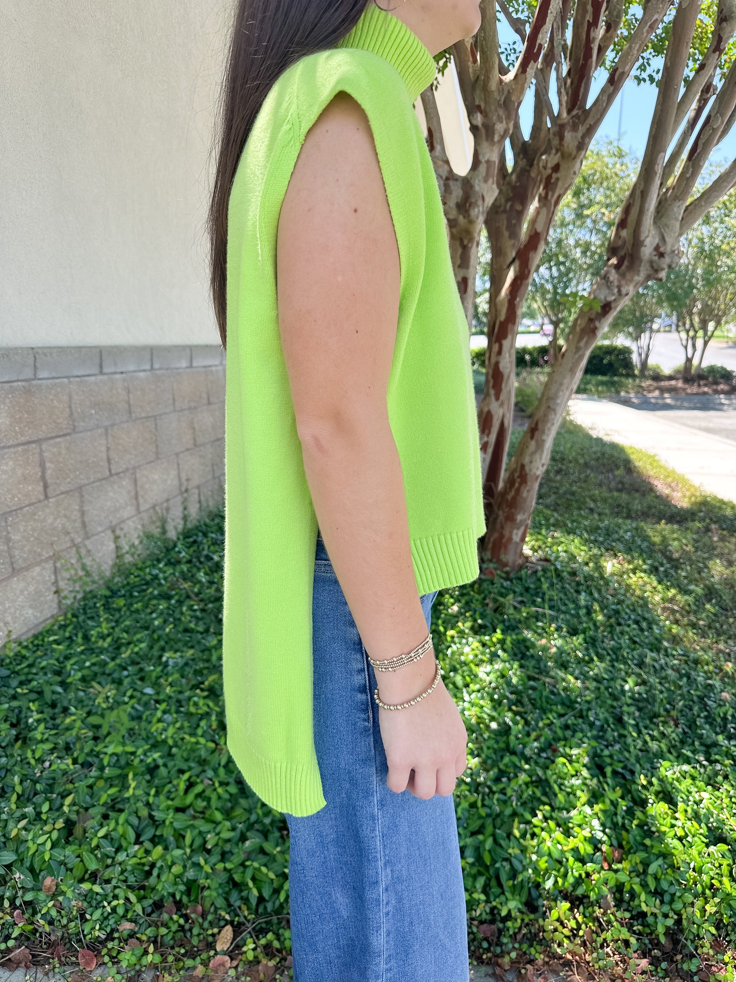 Bailey Turtleneck Hi/Lo Sweater - Lime