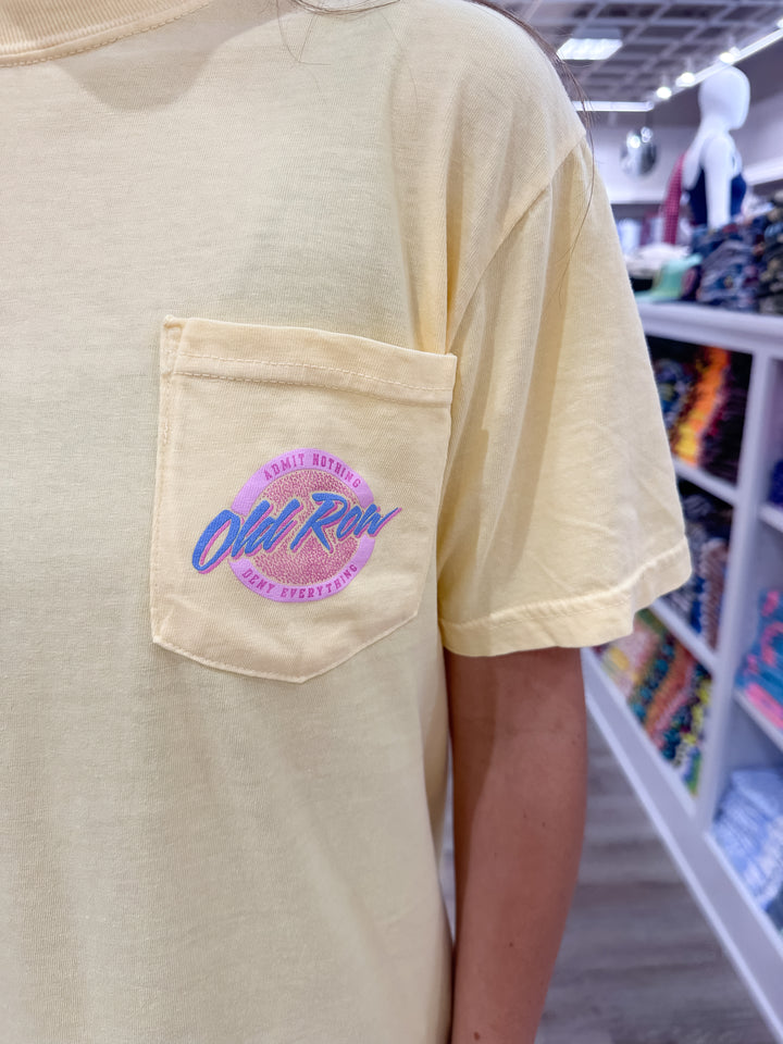 Old Row Circle Logo Pocket S/S T-Shirt - Butter