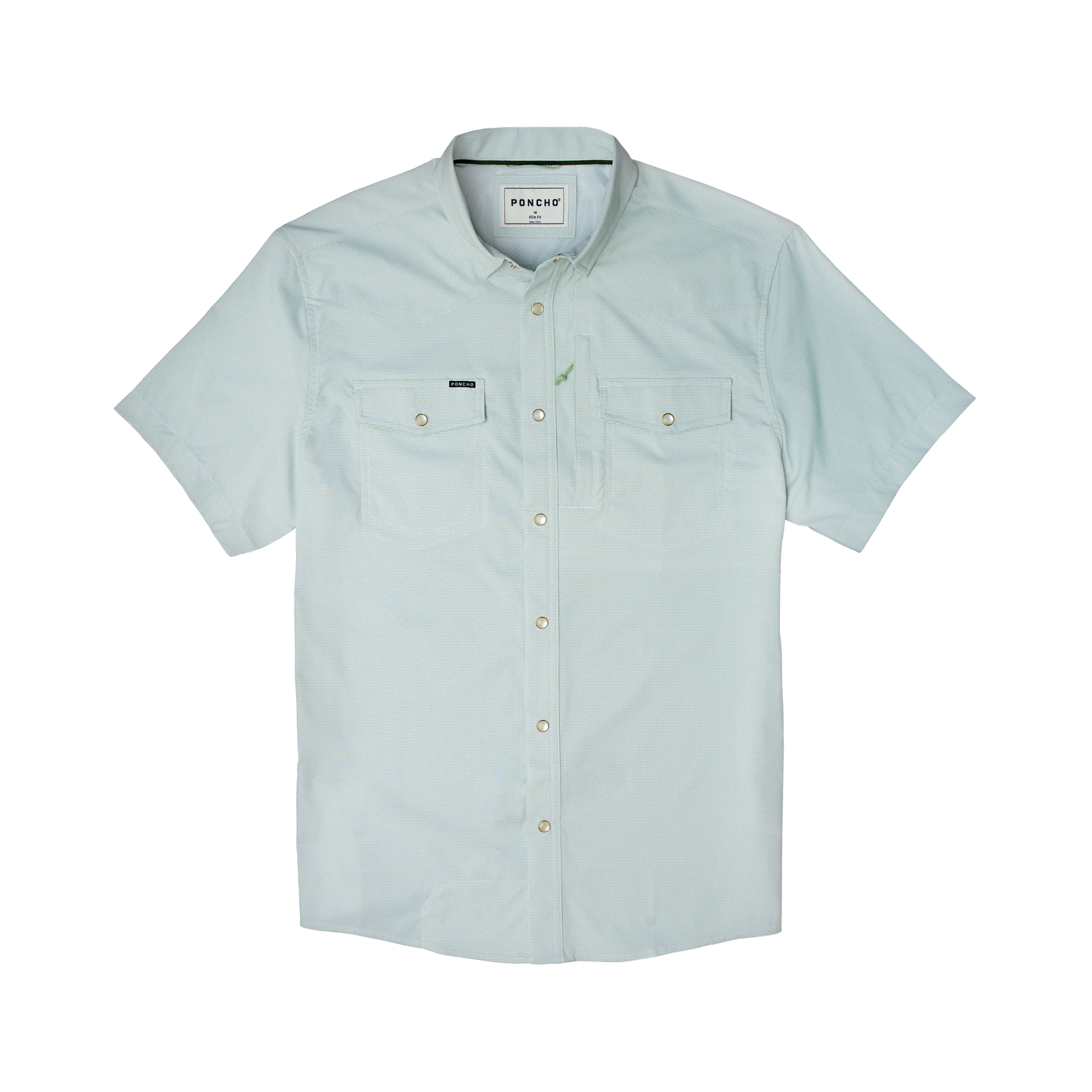 Poncho Men’s “The Evergreen” S/S Regular Shirt - Turf Green Micro-check