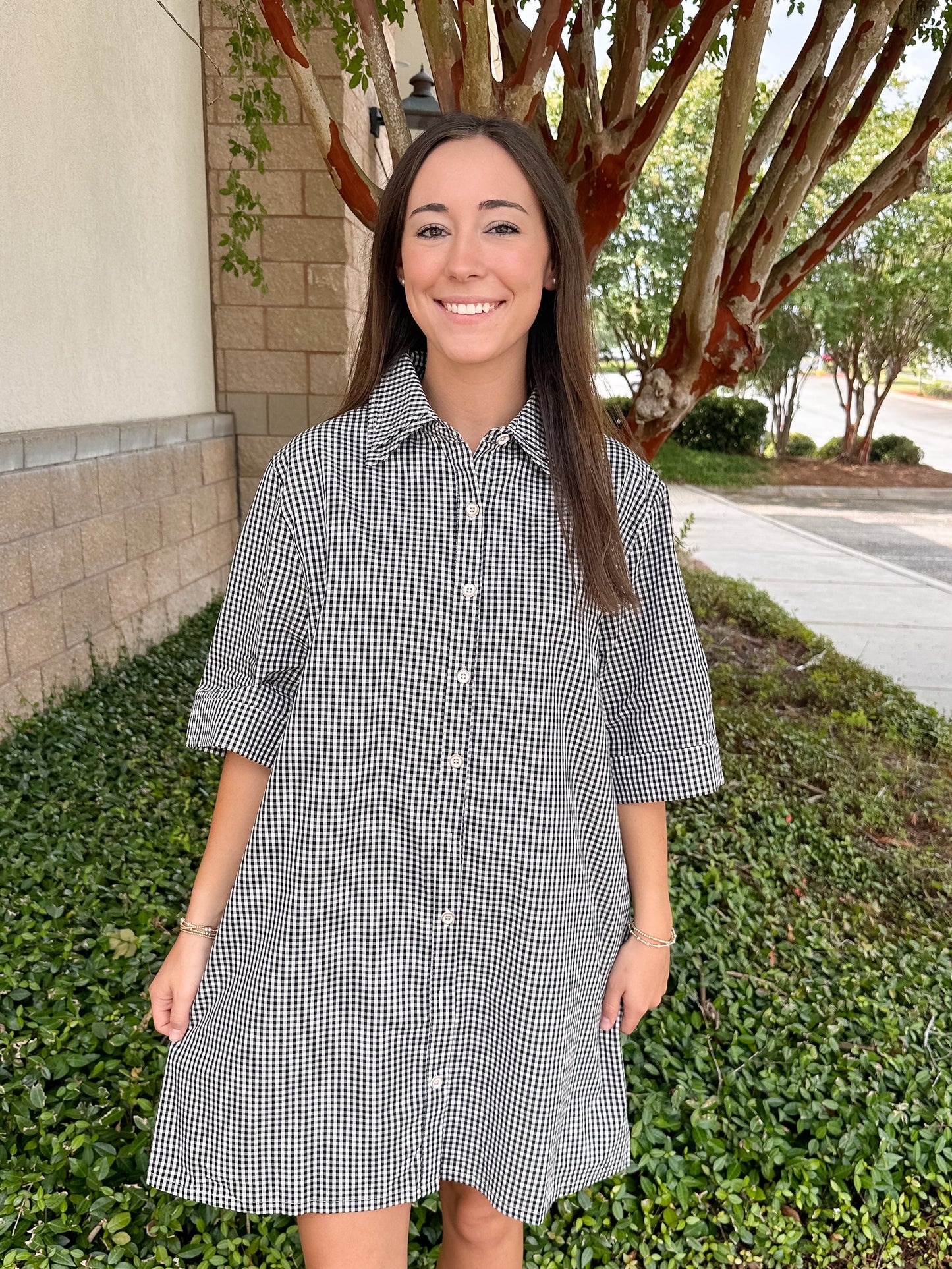 Kat Check Shirt Dress