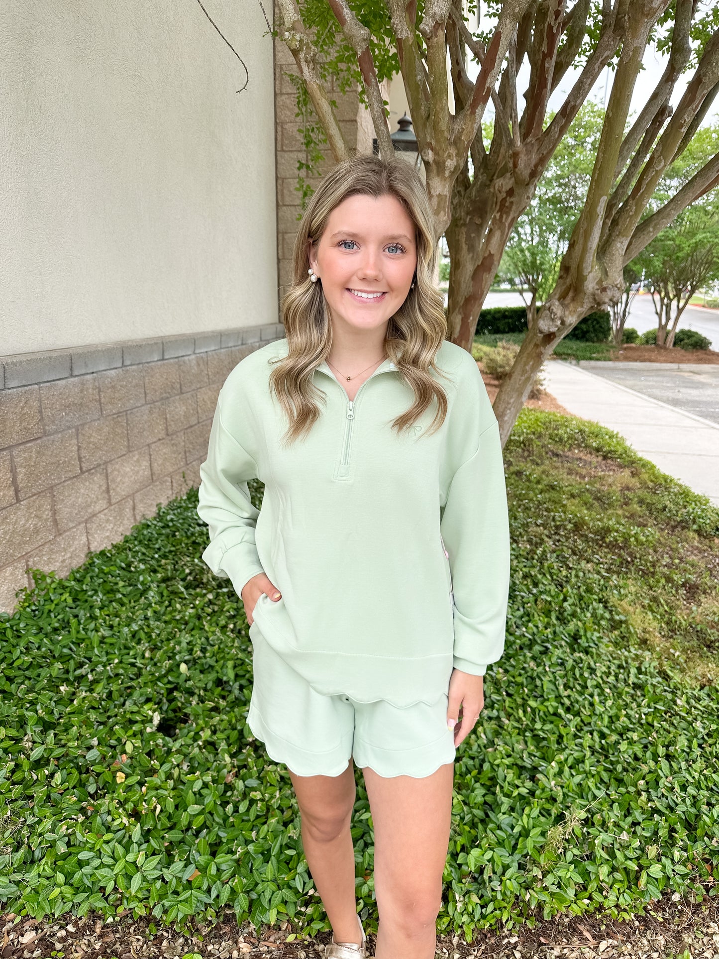 Rae Scalloped Short - Sage