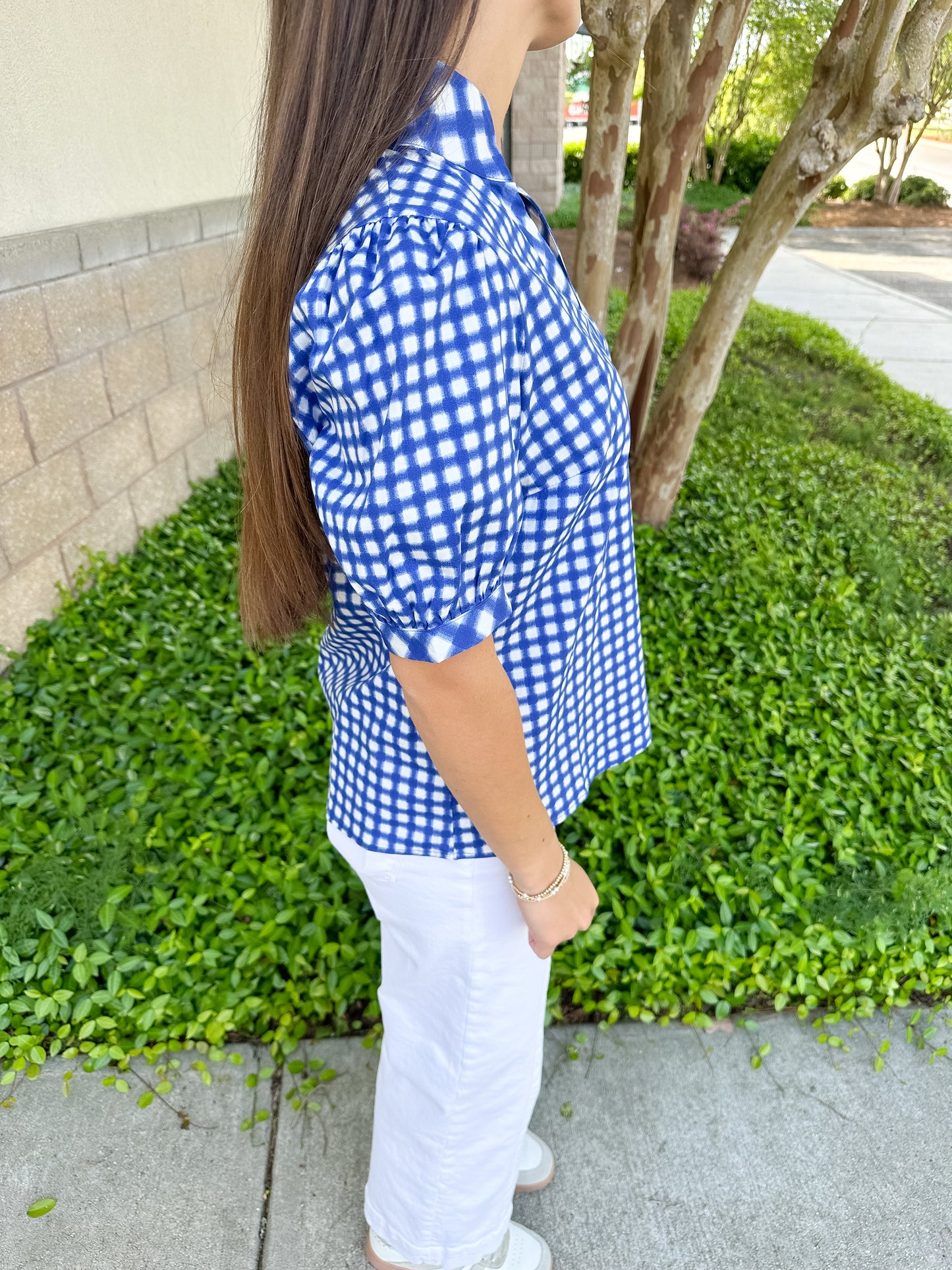 Tricia Top - Gingham Mix Navy