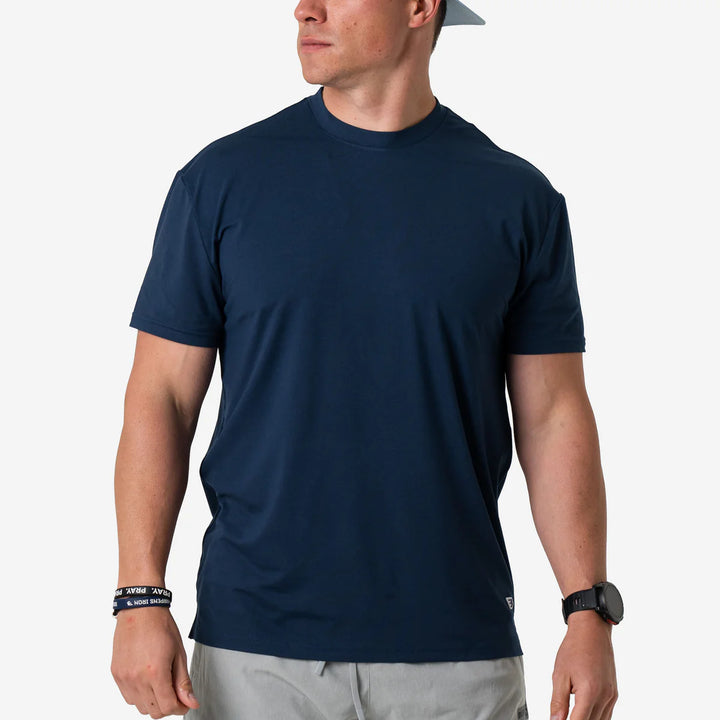 Burlebo Mens S26 Go To Tee - Heather Navy