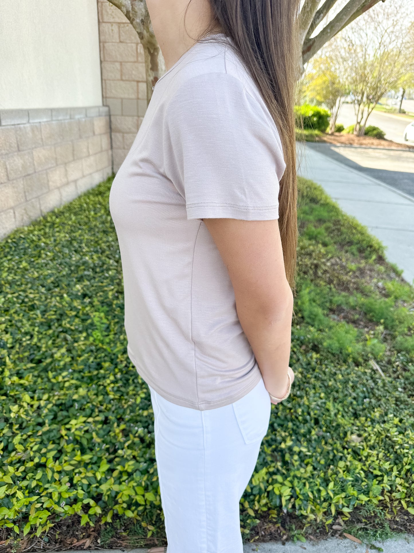 Gale Crew Top - Taupe