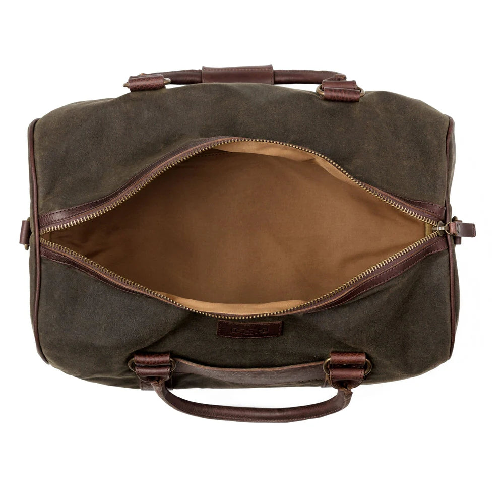 Mission Mercantile Campaign Waxed Canvas Medium Field Duffle Bag - Smoke Forest