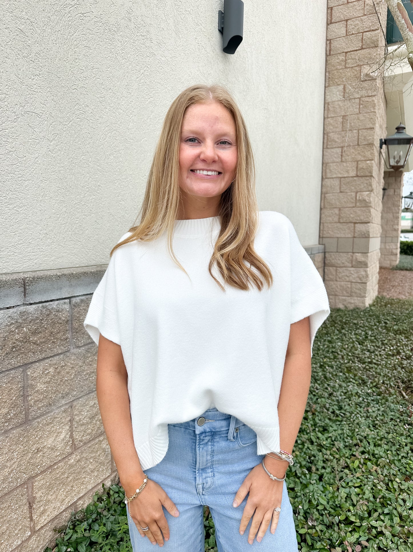 Miranda Sweater Top - White