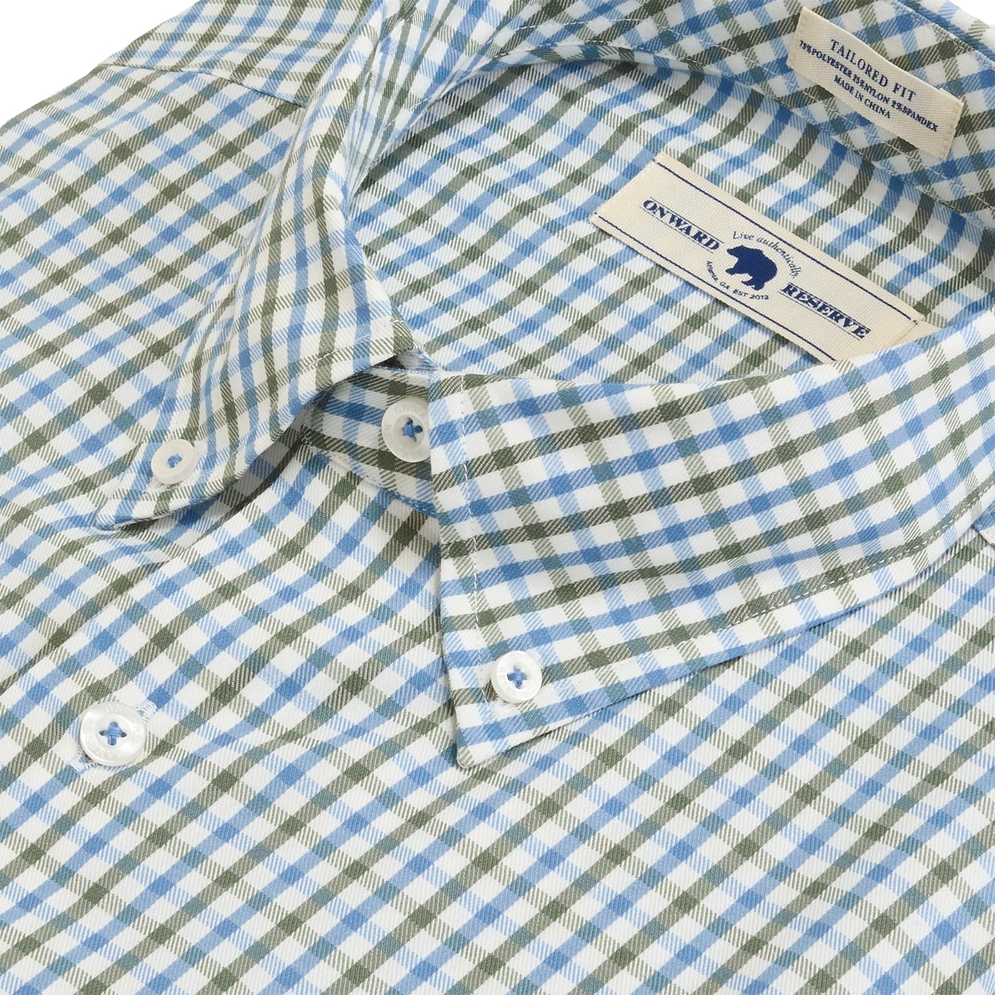 Onward Reserve Wentworth Tailored Fit Brushed Performance Twill Button Down - Skyride
