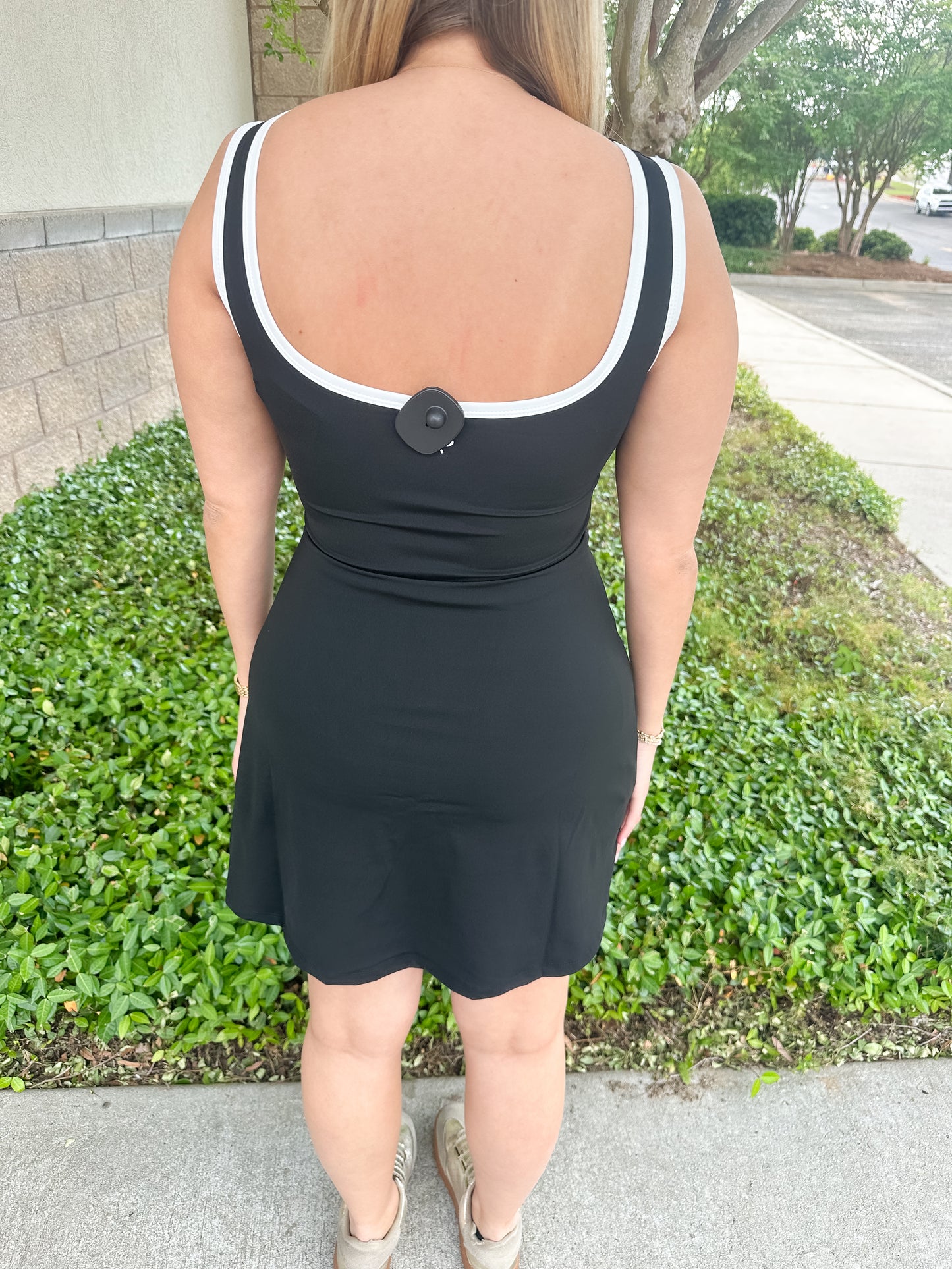 Raiyn Wrapped Scalloped Sports Dress - Black