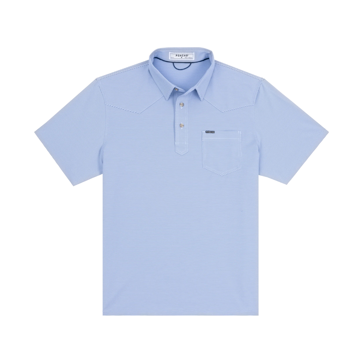 Poncho Men’s “The Haulover Inlet” Regular Performance Polo - True Blue & White Stripe