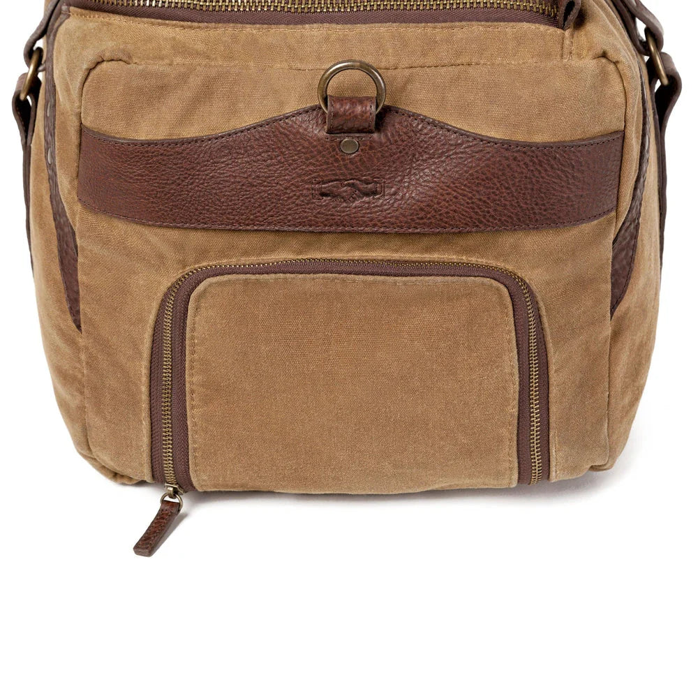 Mission Mercantile Campaign Waxed Canvas Large Duffle Bag - Smoke Brown