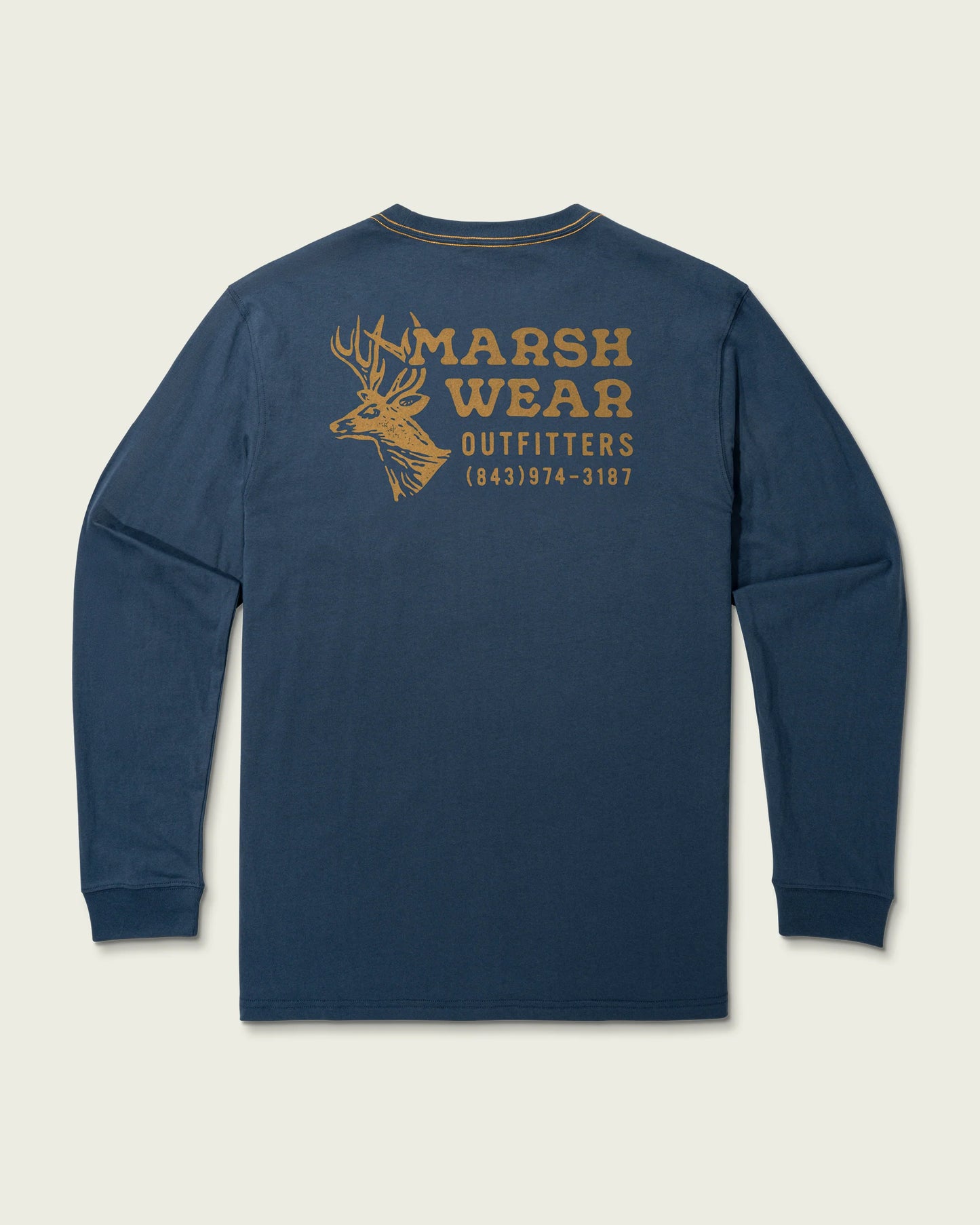 Marsh Wear Men’s Outfitter L/S Pocket T-Shirt - Dark Denim
