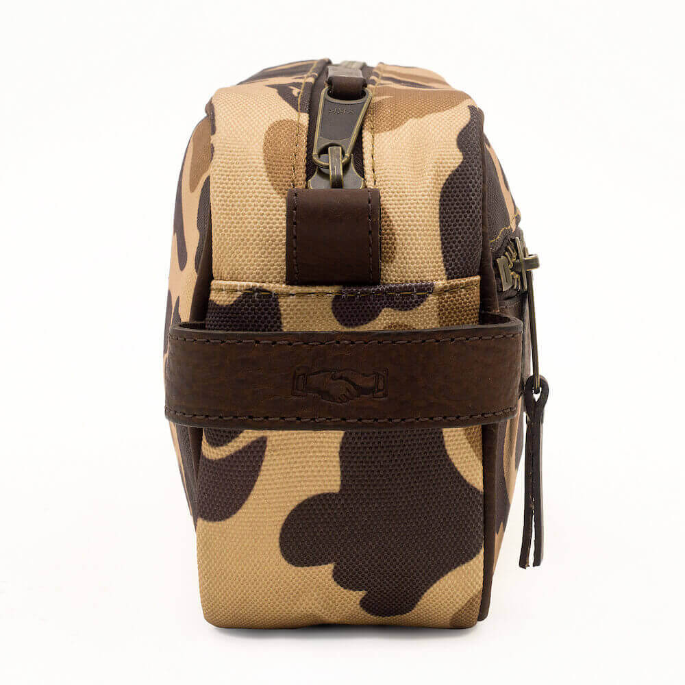 Mission Mercantile Campaign Waxed Canvas Toiletry Shave Kit - Smoke Vintage Camo