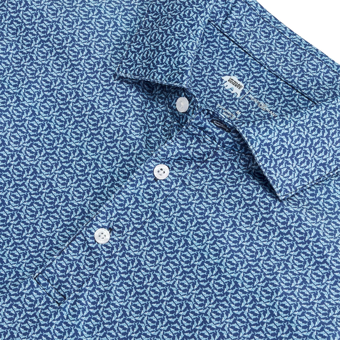 Onward Reserve Fins Printed Performance Polo - Naval Acadamy