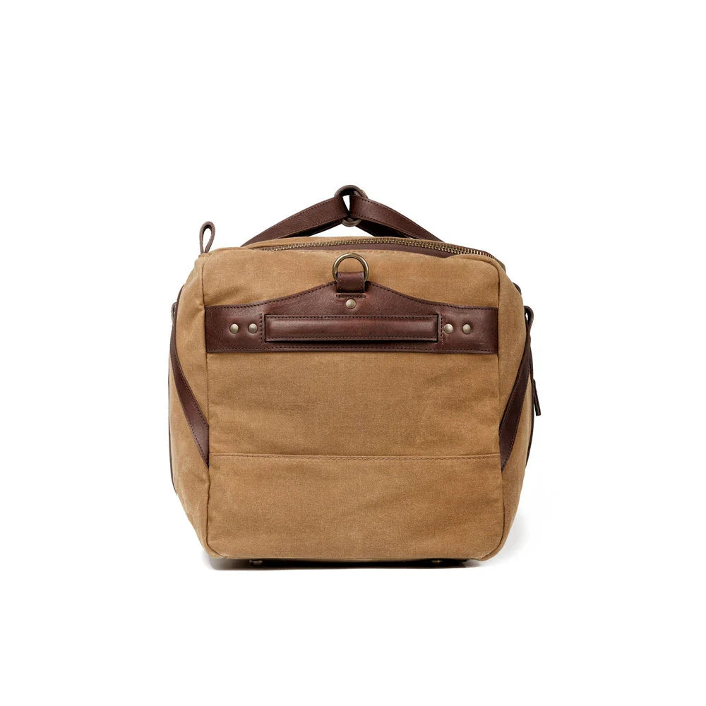Mission Mercantile Campaign Waxed Canvas Large Duffle Bag - Smoke Brown