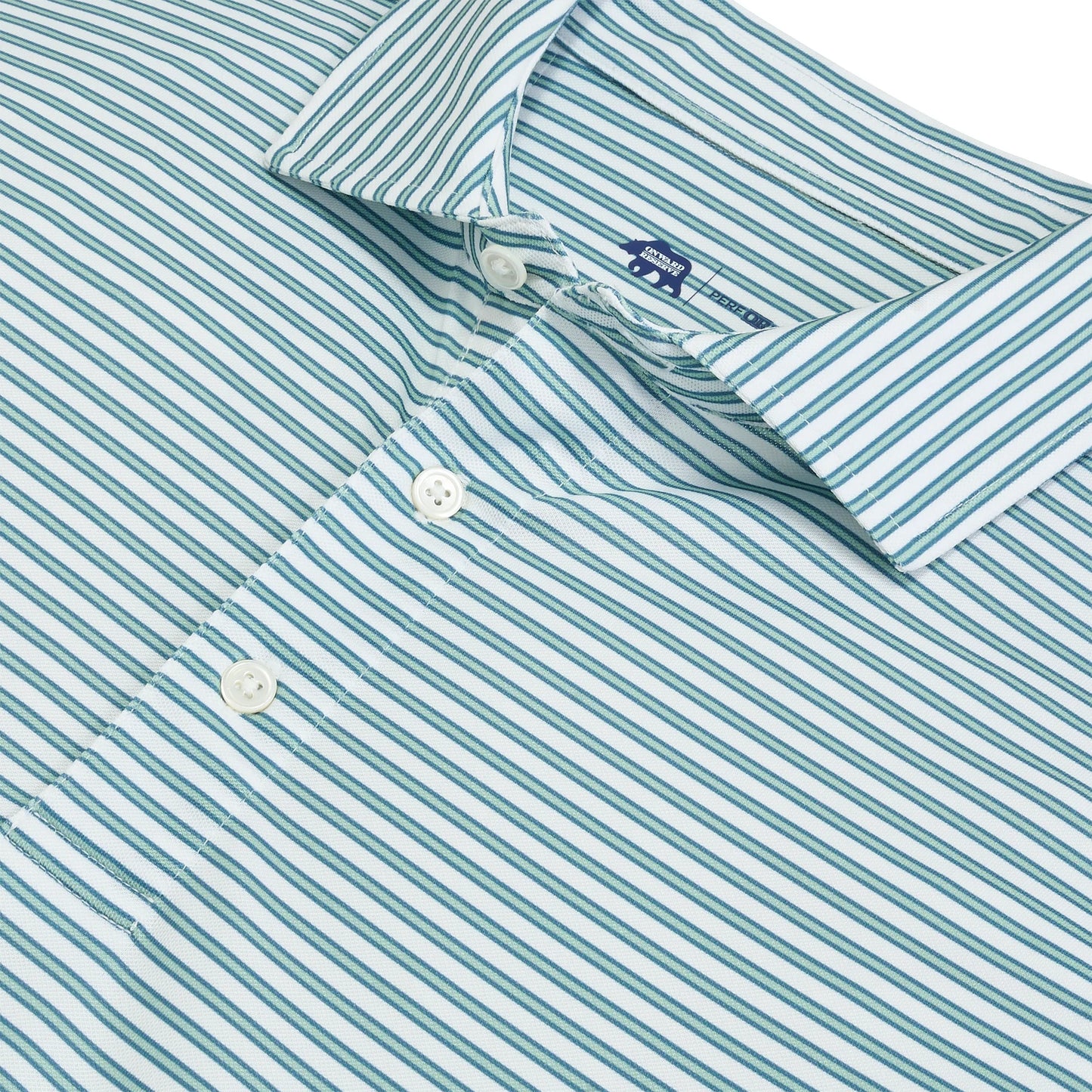 Onward Reserve Guide Stripe Performance Pique Polo - Surf