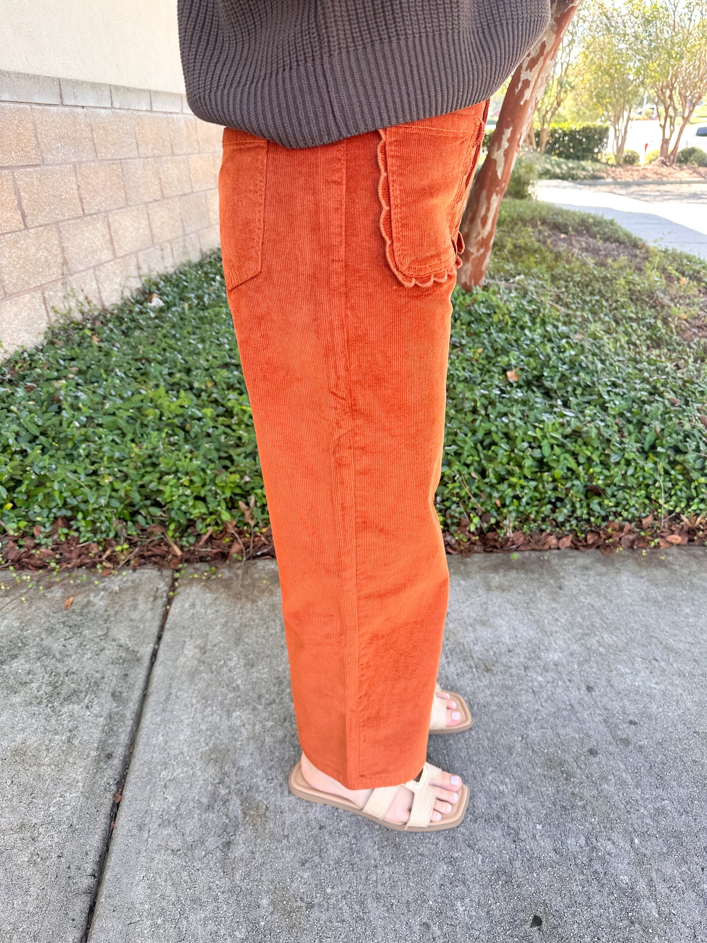 Abby Corduroy Pants - Rust