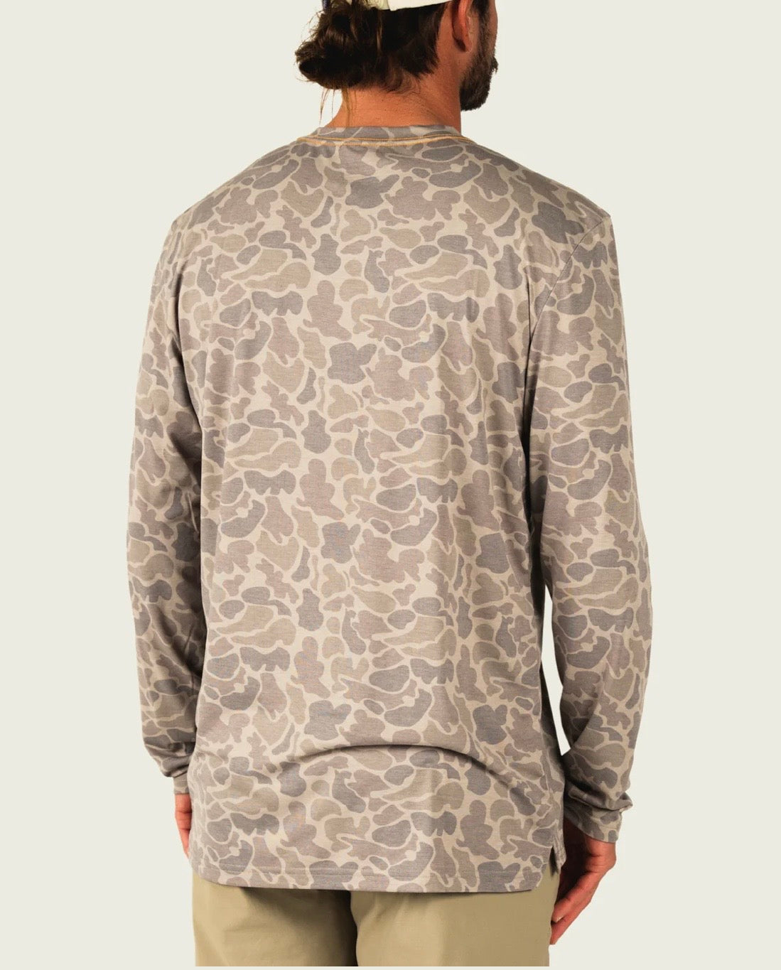 Marsh Wear Men’s Buxton Hagood Tech Crew L/S T-Shirt - Khaki Mallard Camo