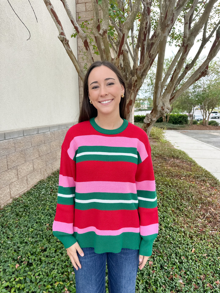 MS Logan Sweater - Holiday Stripes