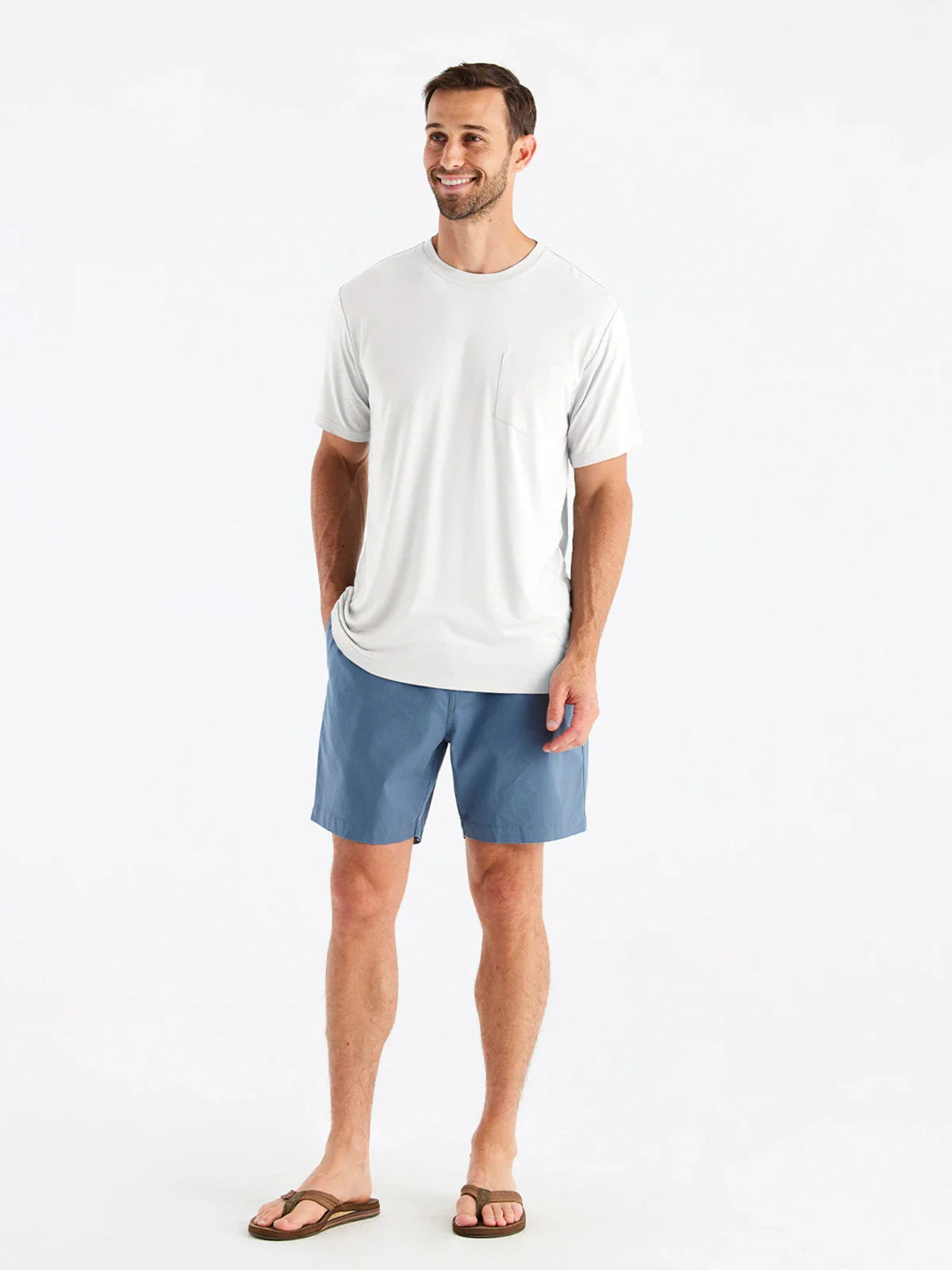 Free Fly Men’s Bamboo Flex Pocket Tee - Bright White