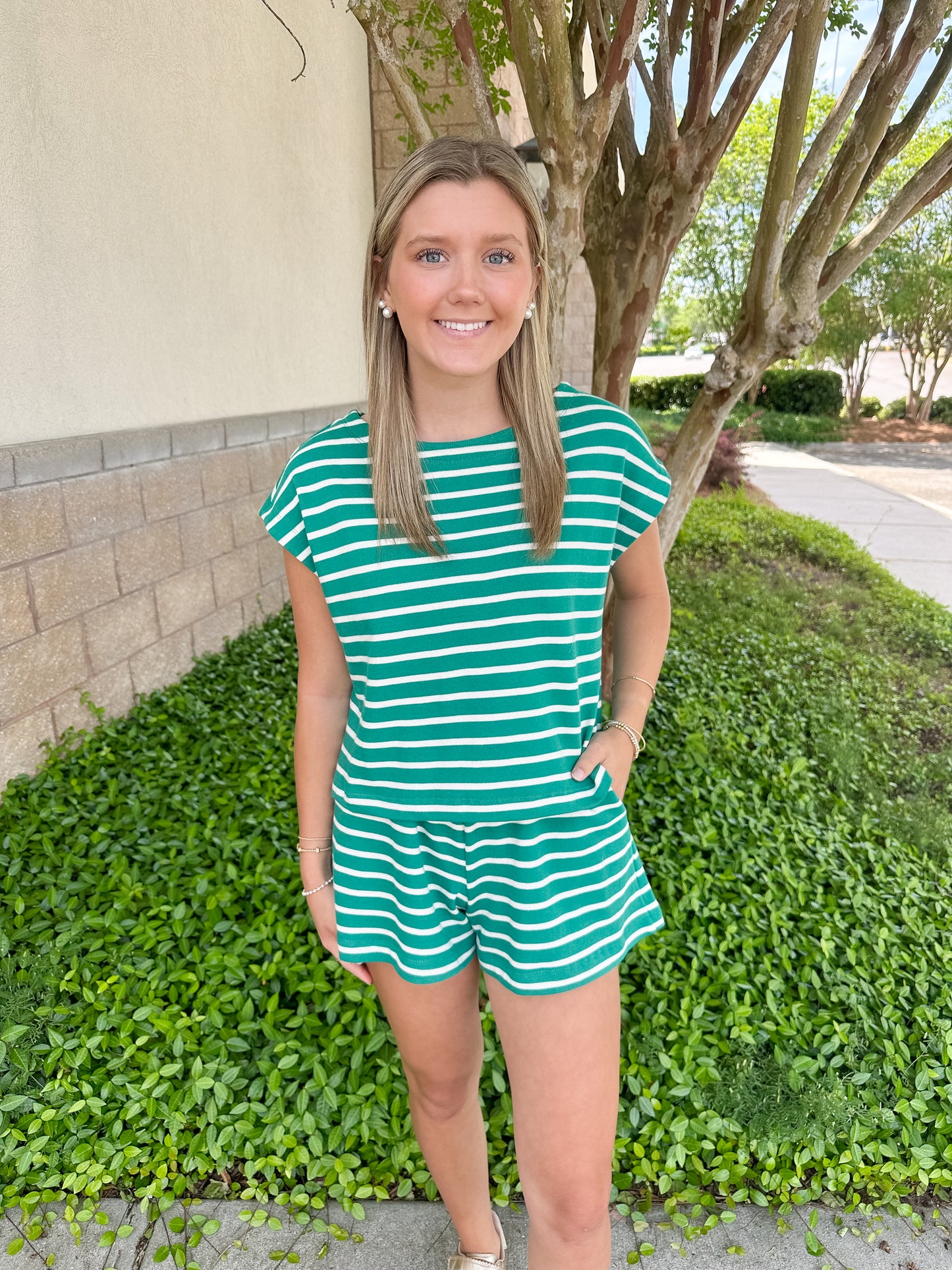 Tilly Striped Short - Rainforest