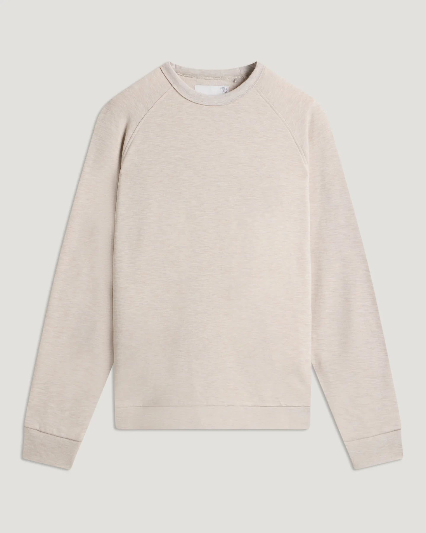 Free Fly Men’s Bamboo Lightweight Fleece Crew - Heather Desert Tan