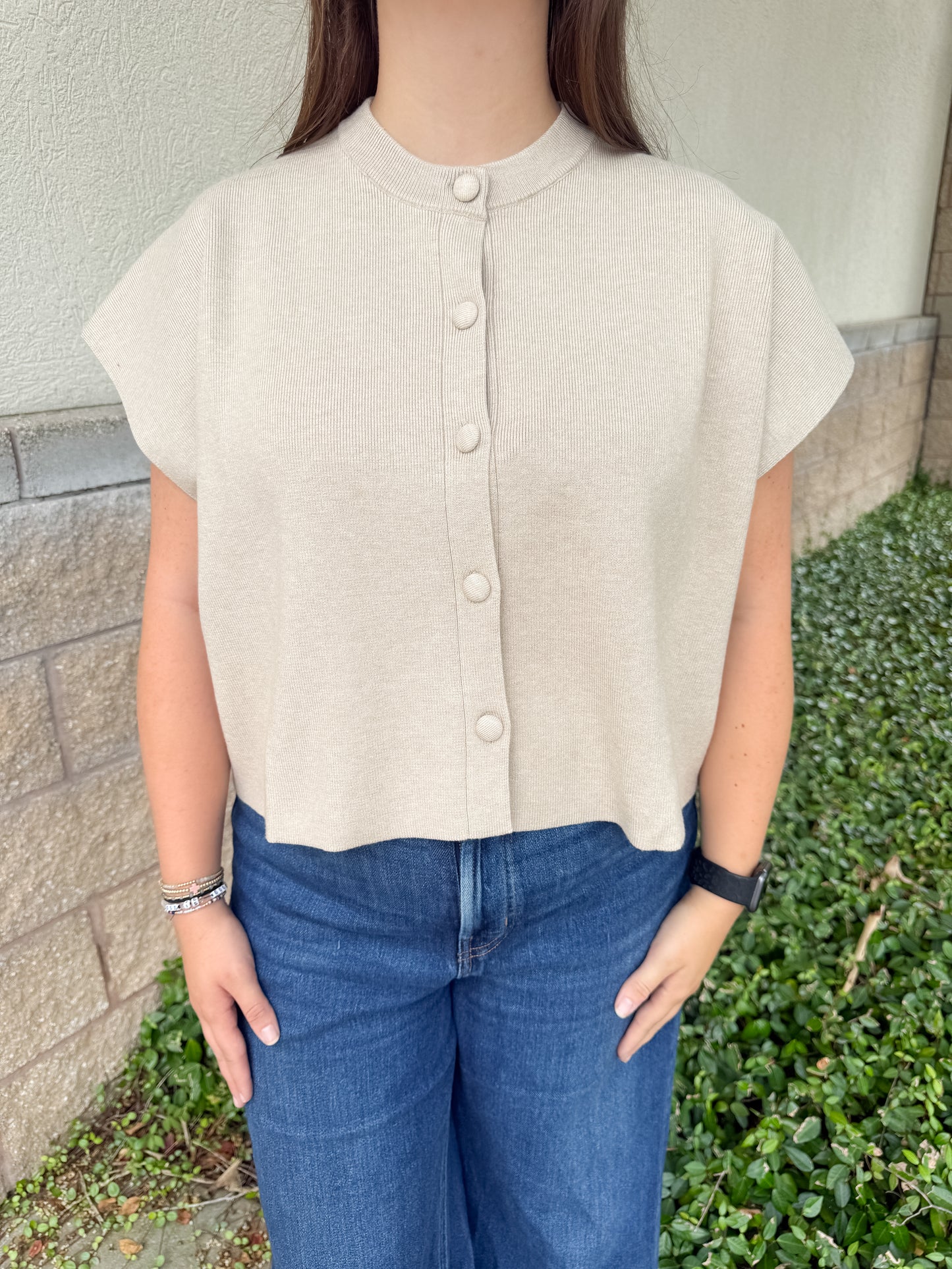 Heather Button Sweater