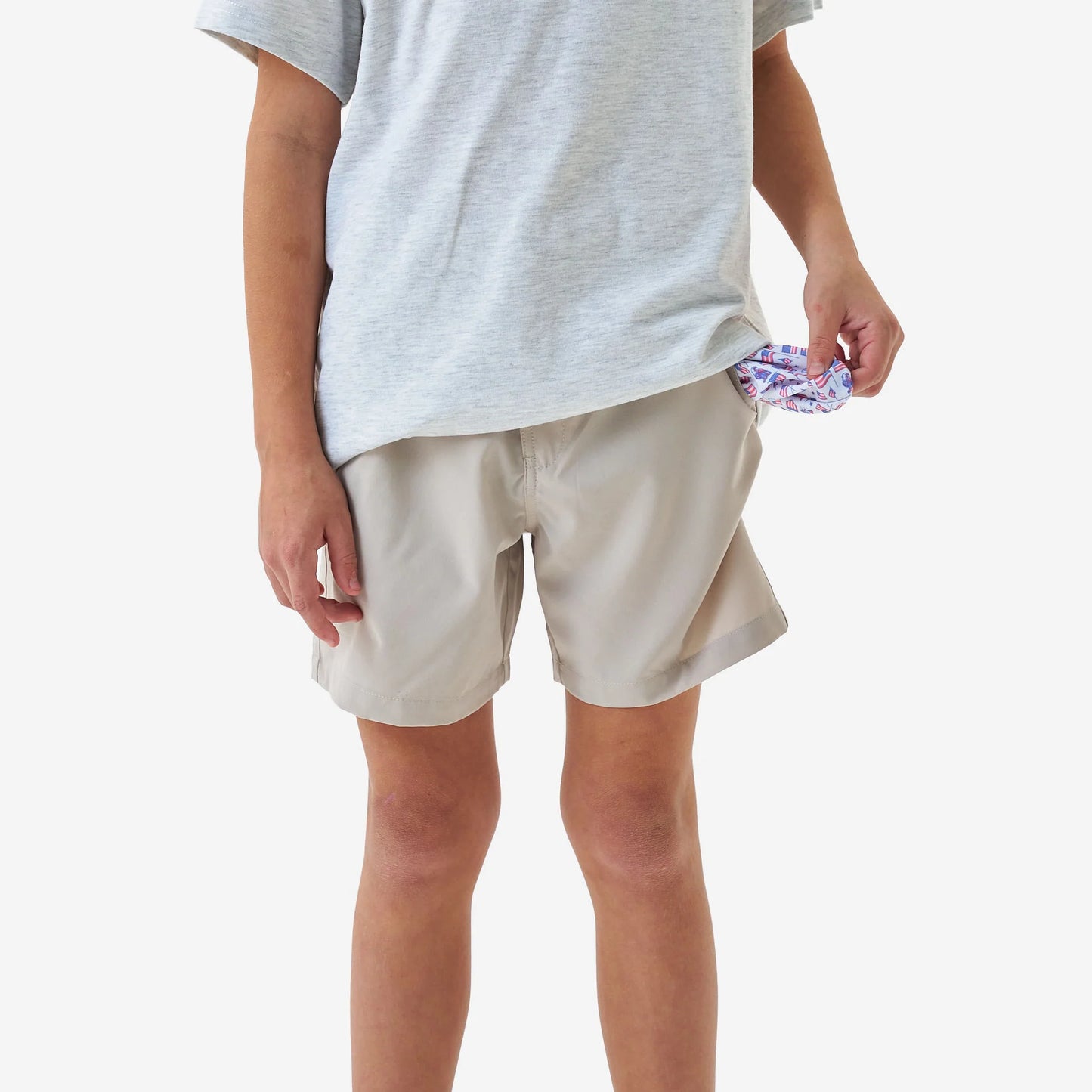 Burlebo Youth Everyday Short - Light Khaki - Old Glory Pocket