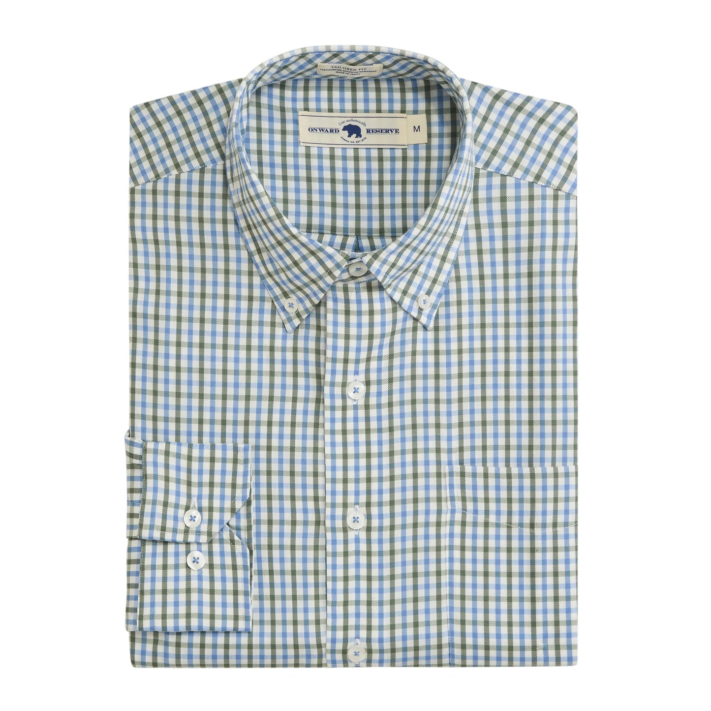 Onward Reserve Wentworth Tailored Fit Brushed Performance Twill Button Down - Skyride