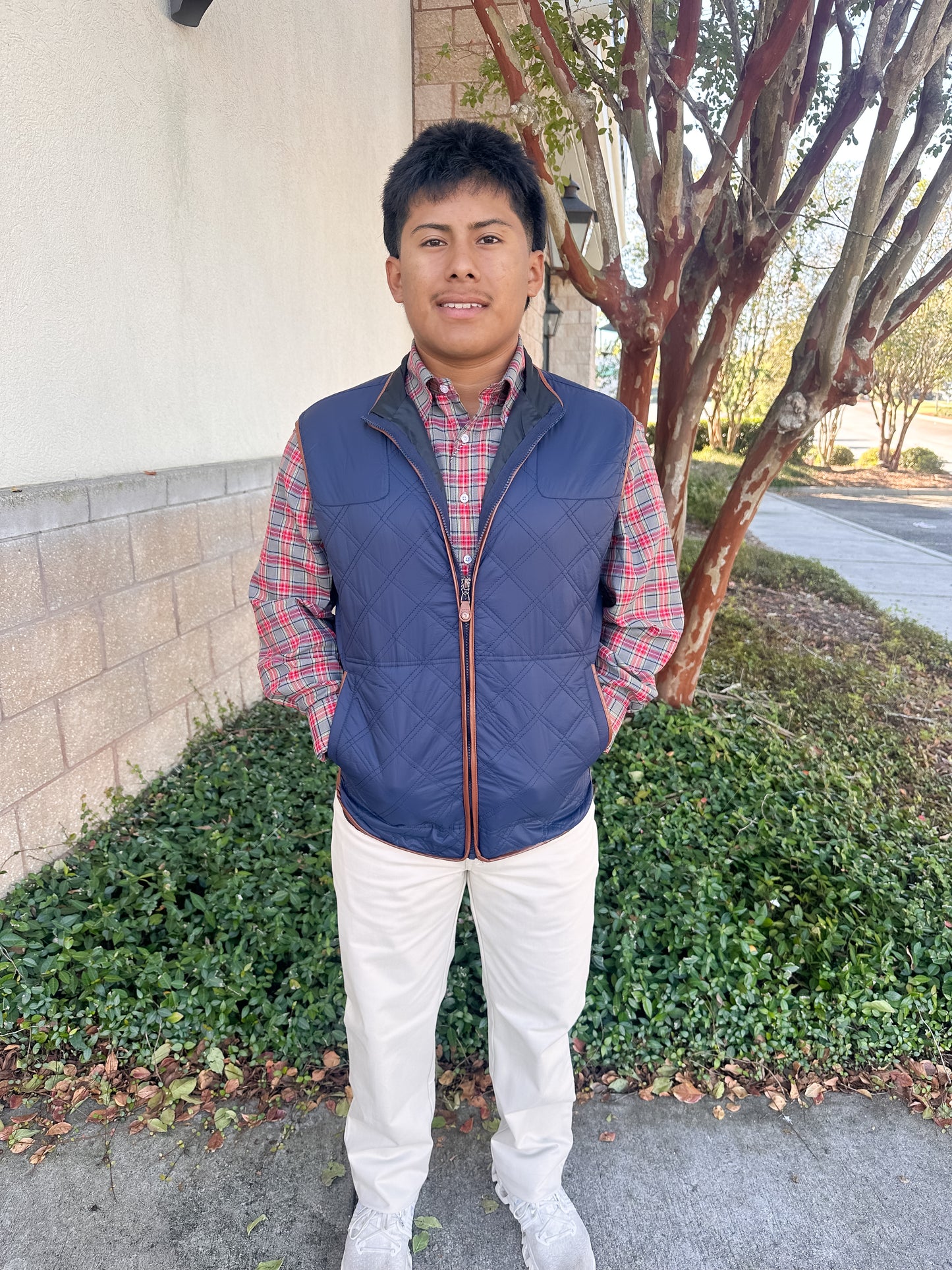 S. Casanova Opening Morning Tartan Button Down