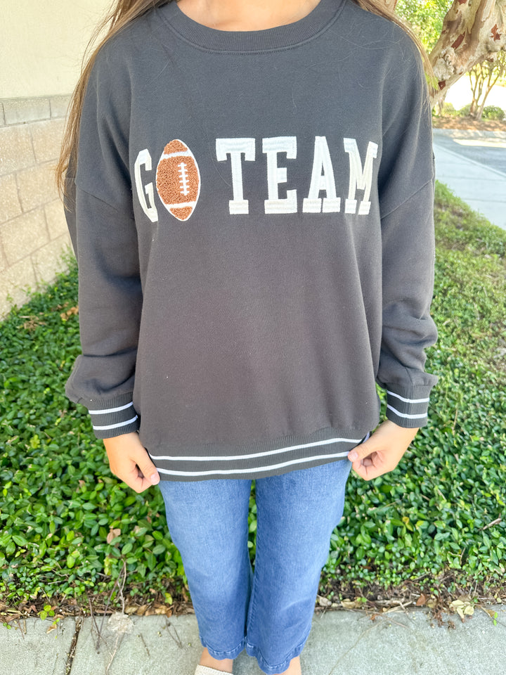 Oversize Go Team Sweatshirt - Black Sand