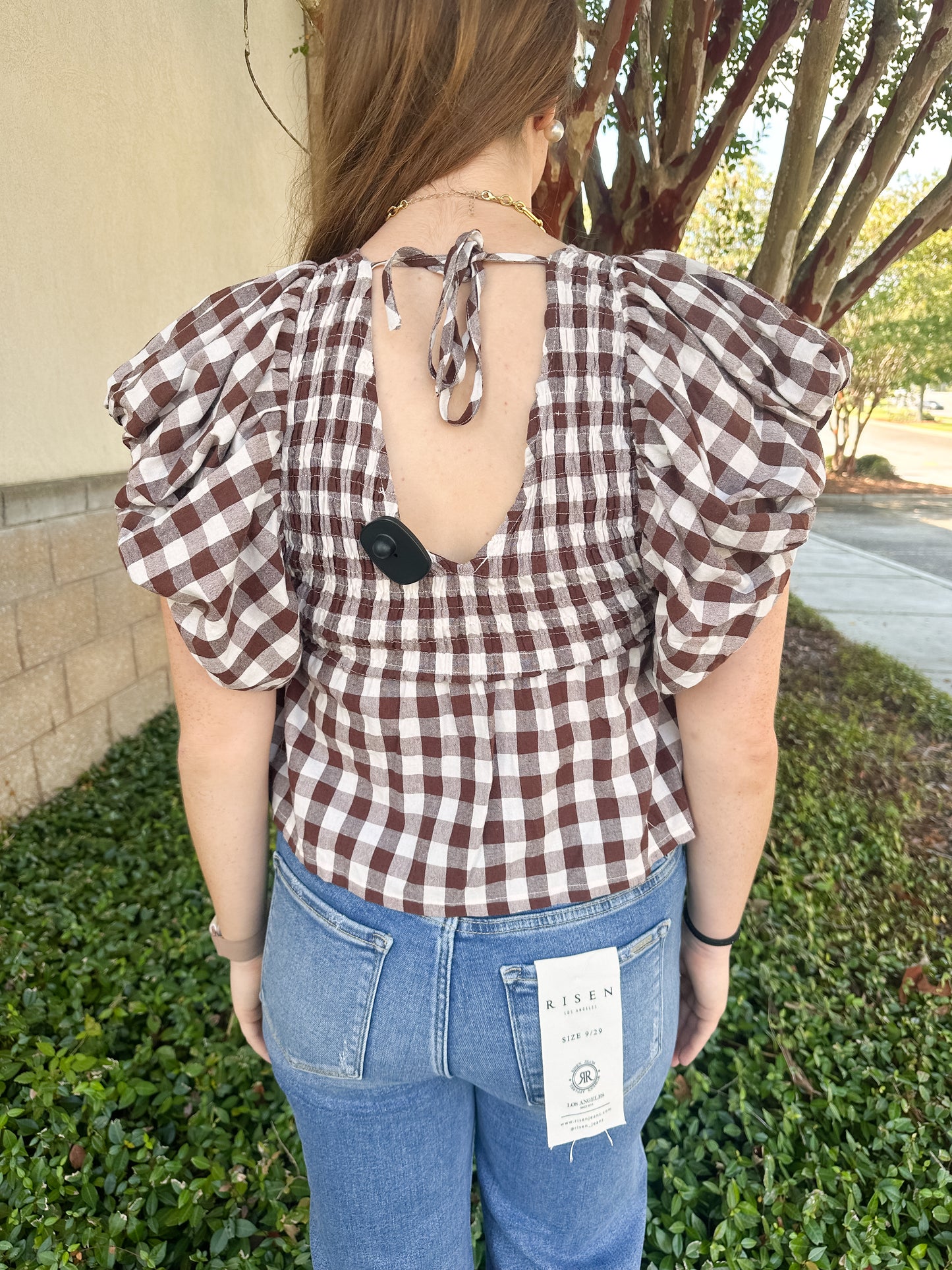 Darcy Bubble Top - Gingham