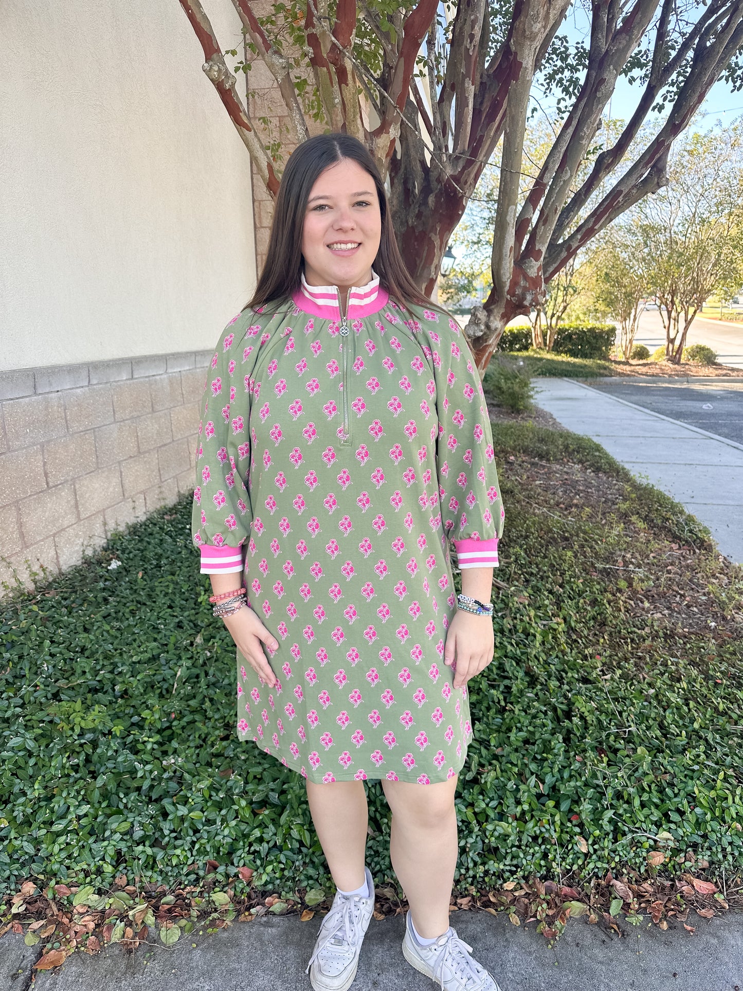 Suzanne Dress - Petal Sketch Olive