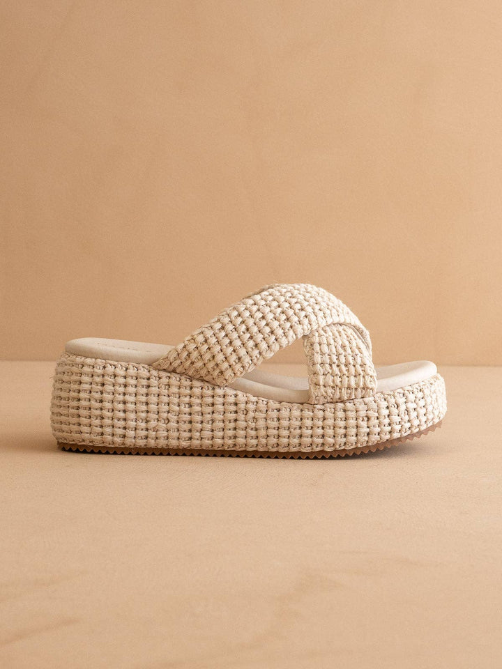 Fresno Raffia Platform Sandal - Ivory