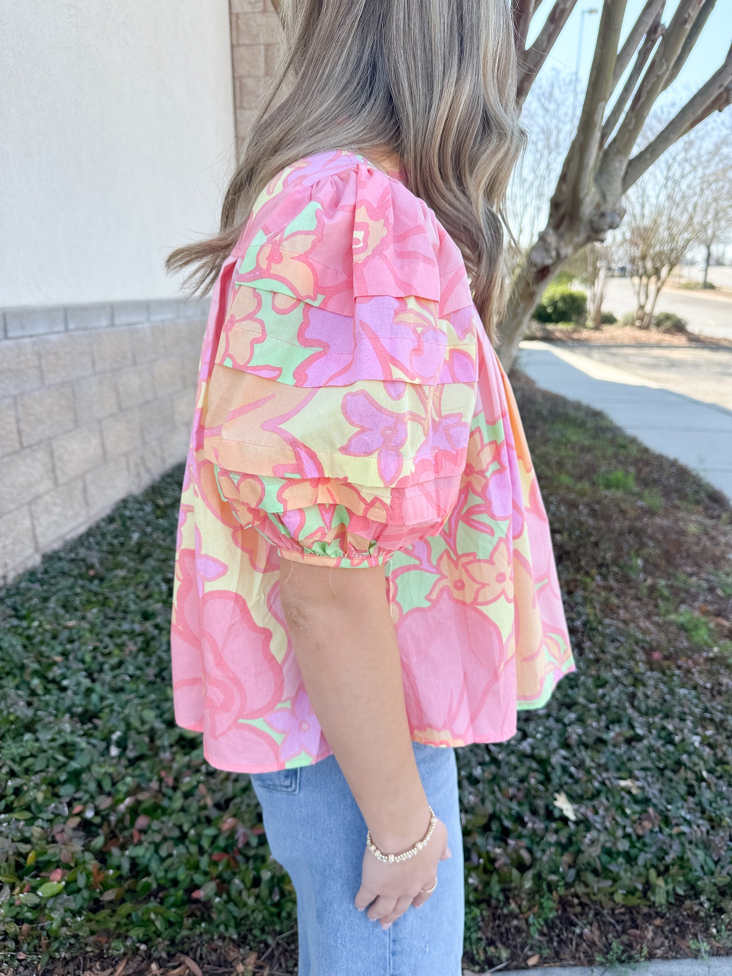 Andrea Pastel Pleated Top