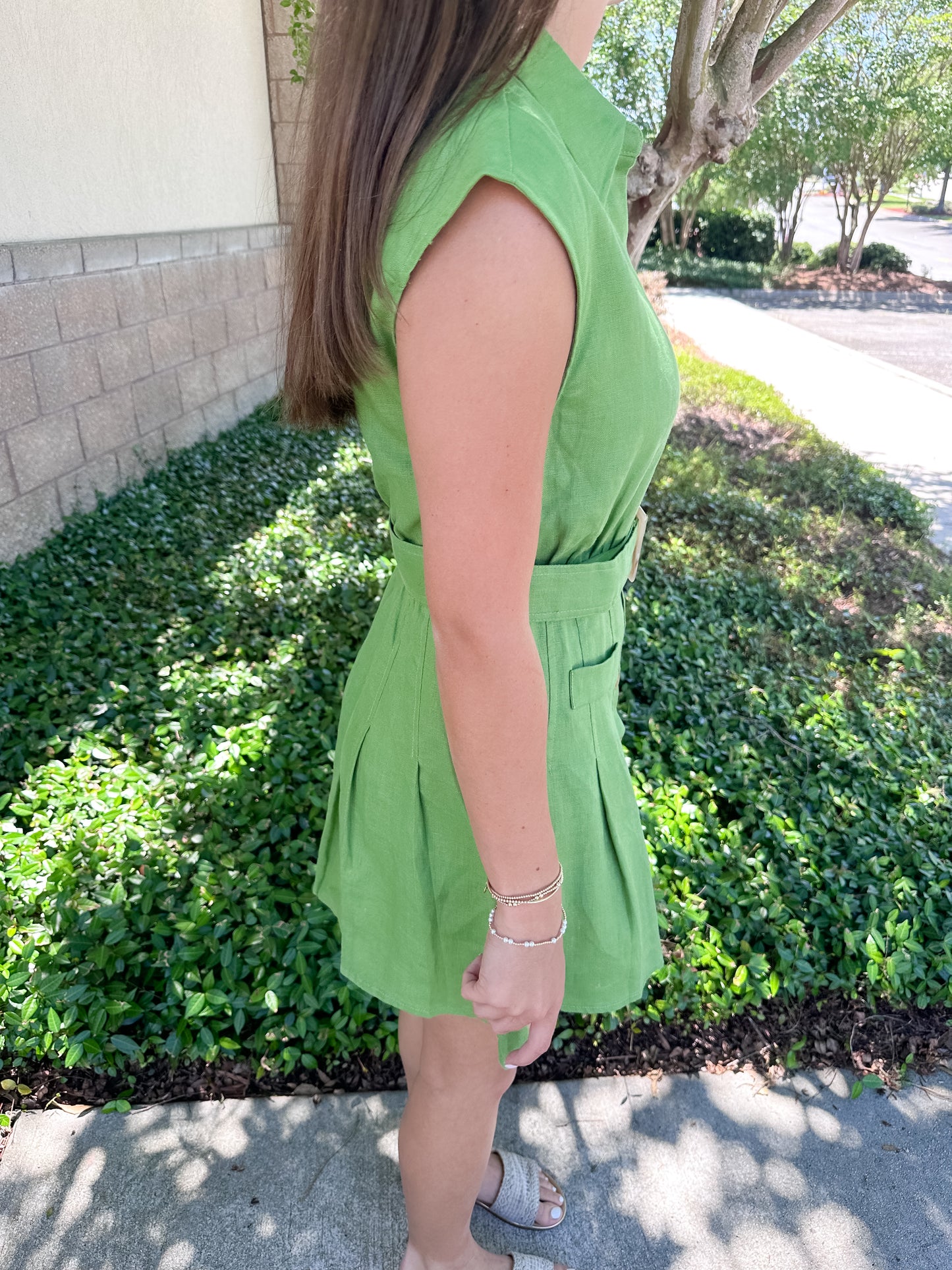 Palm Grove Linen Dress