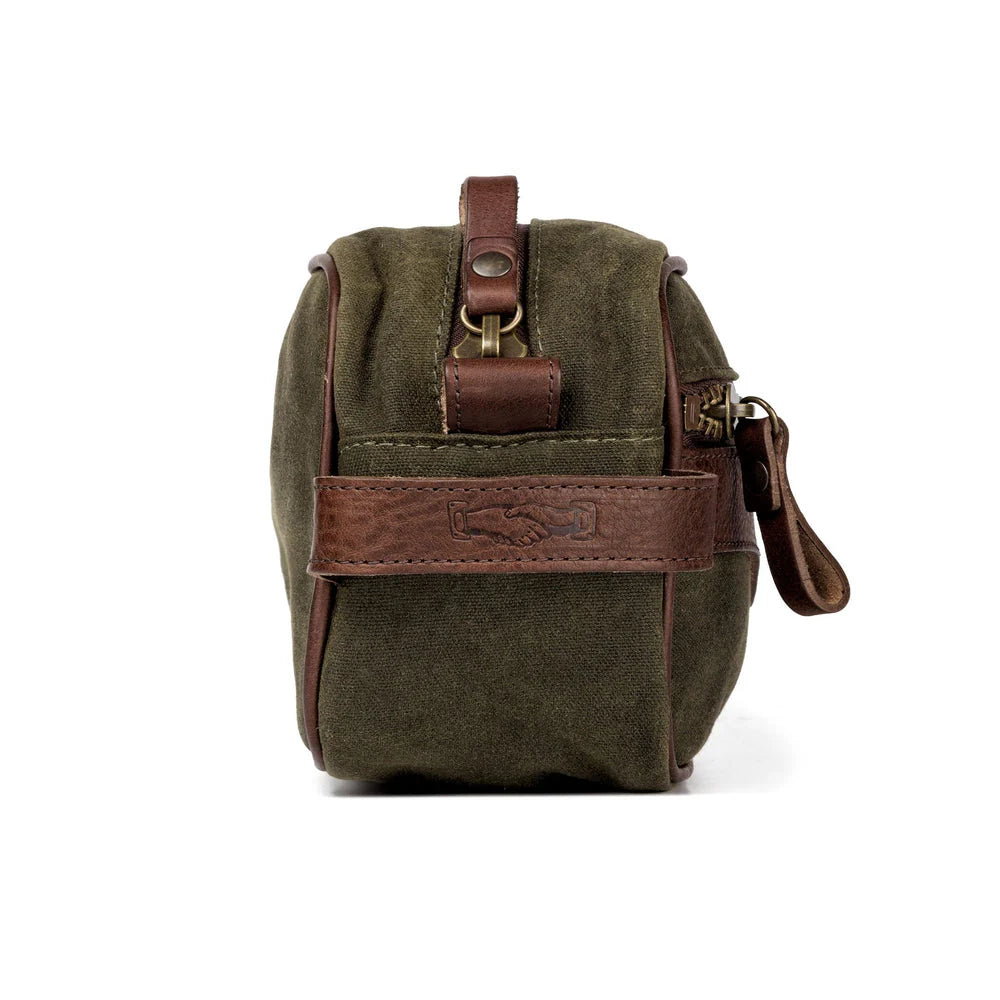 Mission Mercantile Campaign Waxed Canvas Toiletry Shave Kit - Smoke Forest