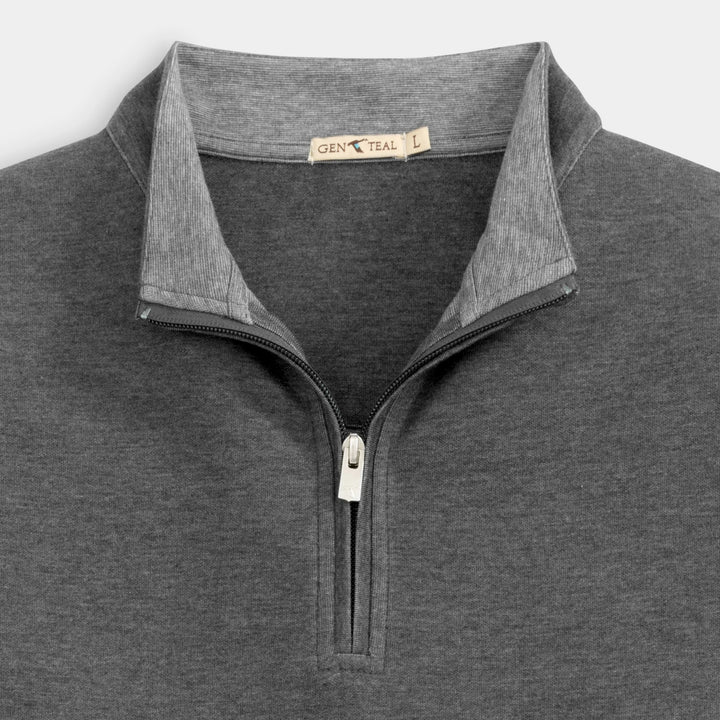 Genteal Fall ‘24 Cotton Modal 1/4 Zip - Charcoal