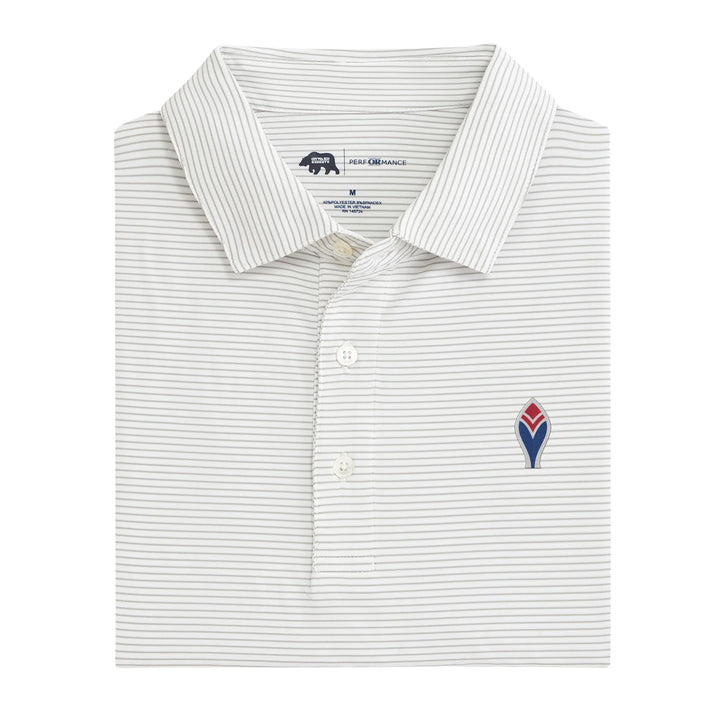 Onward Reserve Atlanta Braves Cooperstown Feather Birdie Stripe Performance Polo - Mirage Grey