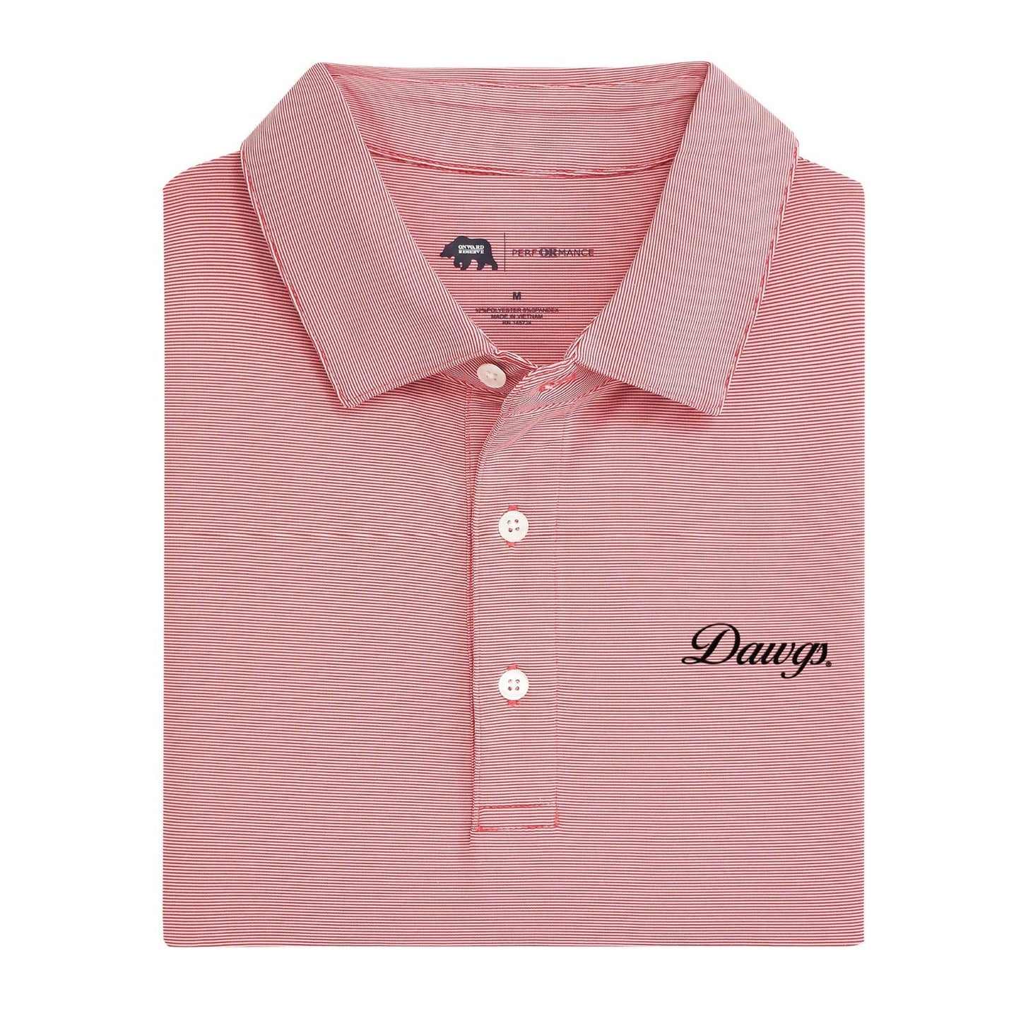 Onward Reserve Dawgs Vintage Script Hairline Stripe Performance Polo