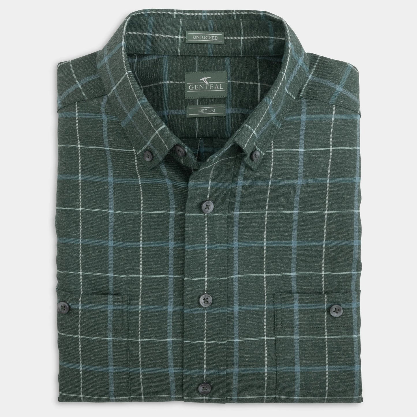 Genteal Fall ‘24 Sawyer Untucked Performance Flannel - Lagoon