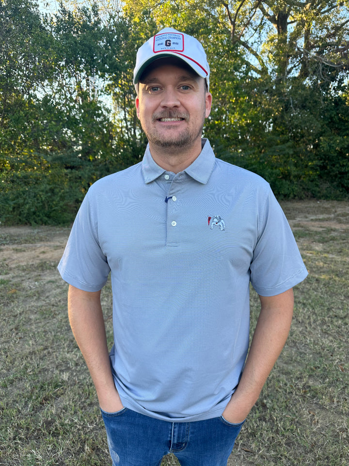 Onward Reserve UGA Hairline Stripe Vintage Bulldog Performance Polo - Nine Iron