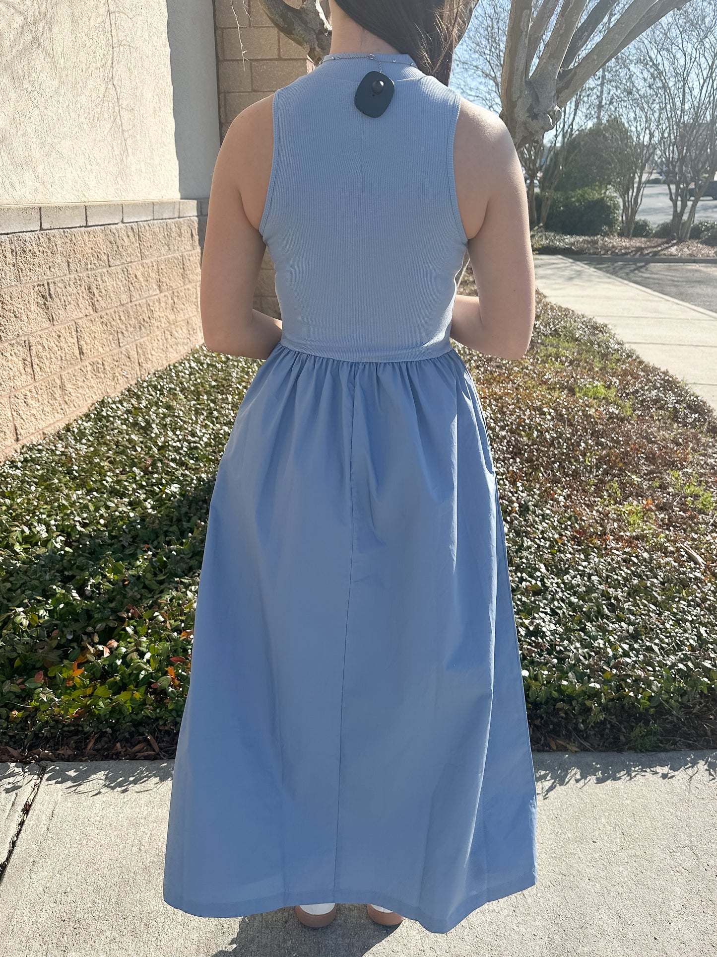 Megan Mock Maxi Dress - Blue