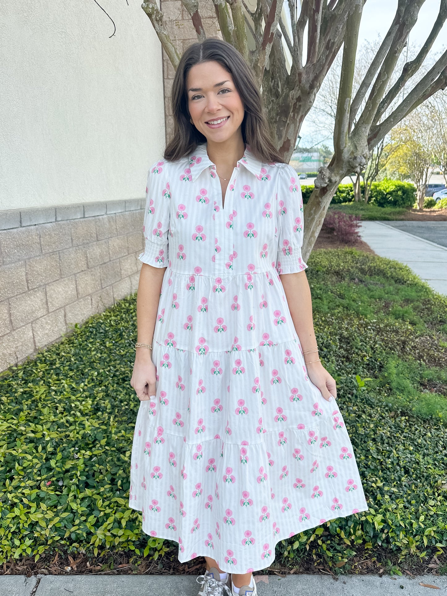 Molly Dress - Sweetbriar Stripe Pink