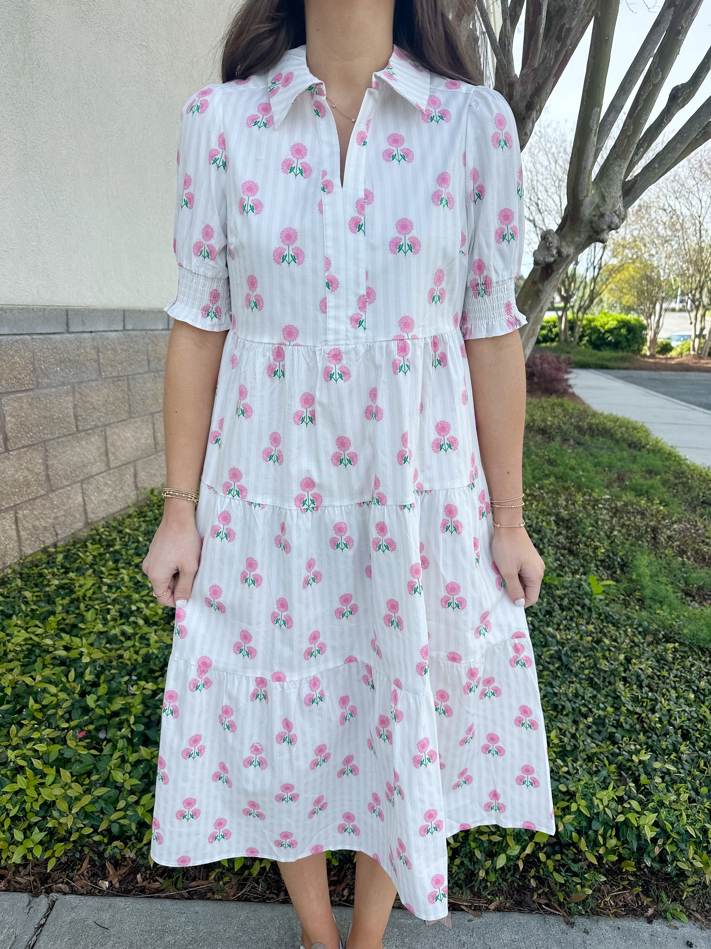 Molly Dress - Sweetbriar Stripe Pink