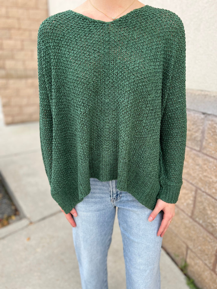 On The Way Sweater - Evergreen