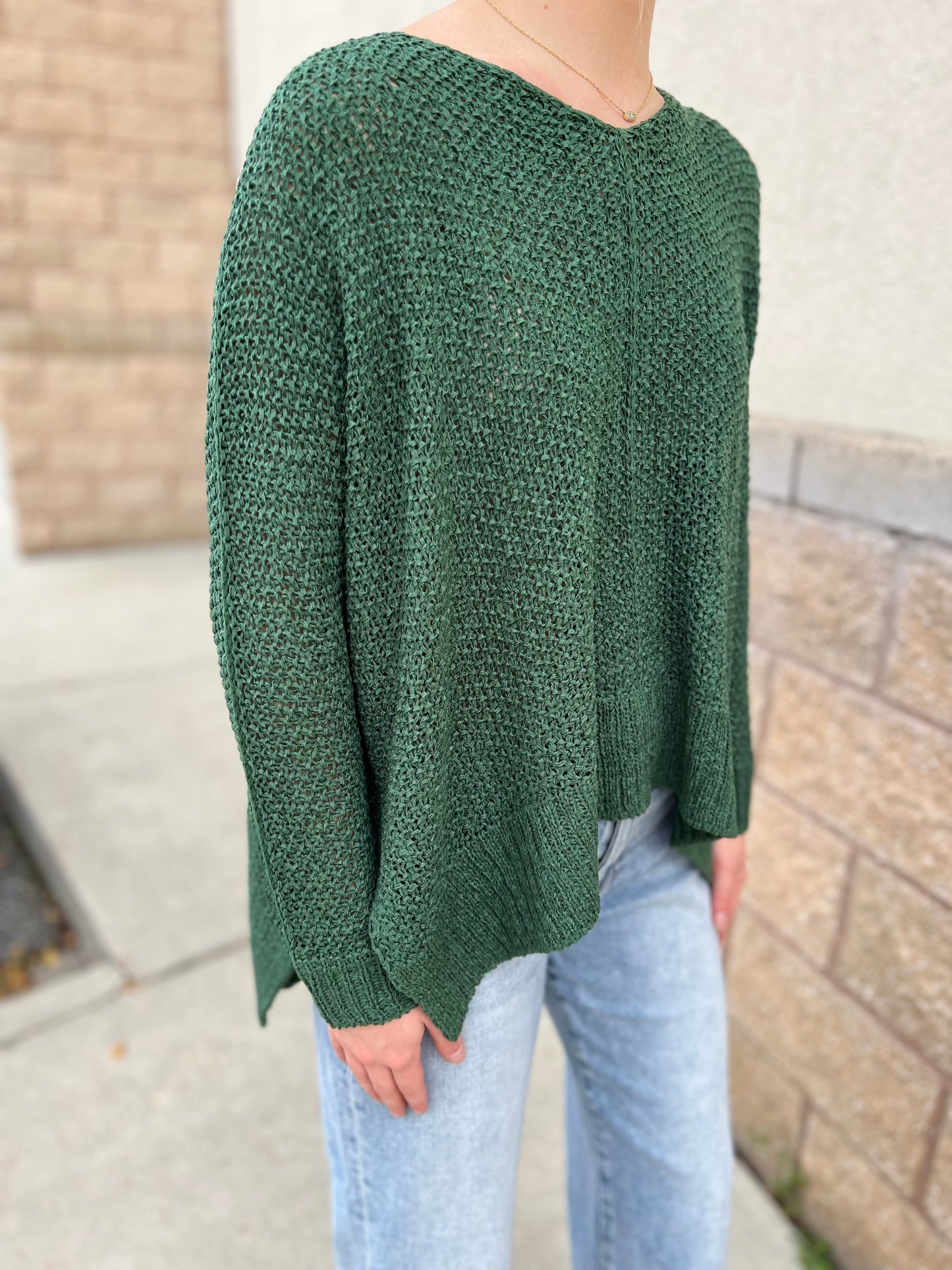 On The Way Sweater - Evergreen